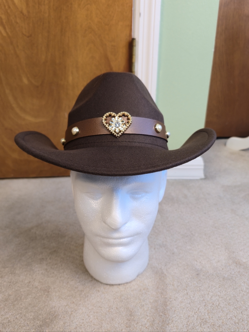 Brown Western Cowboy, Cowgirl Hat, Men Women, Wide Brim
